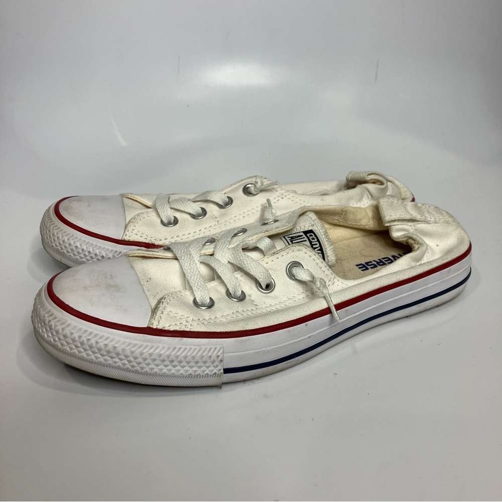 Converse white lace up sneakers women’s size 9‎ casual skater skateboard canvas